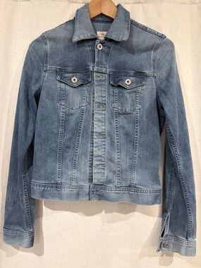 Ag Adriano Goldschmied Medium Wash Blue Denim Jacket